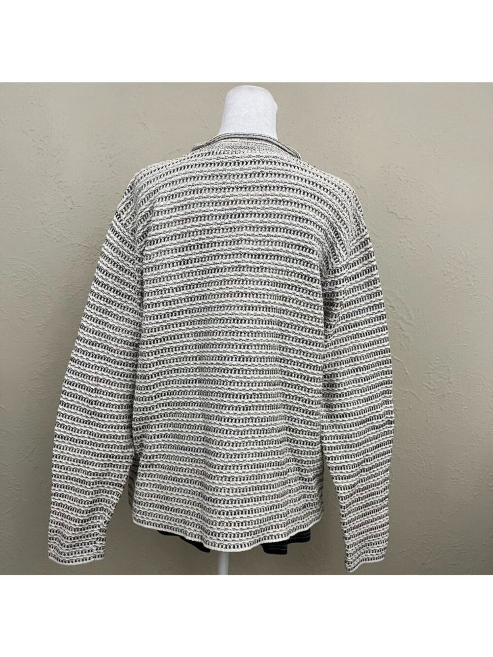 vintage 90s striped boho granola grunge roll neck sweater - Picture 5 of 8